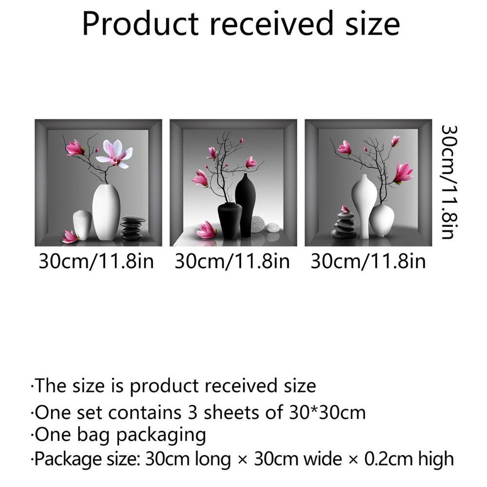 

Simulate 3D Three-dimensional Potted Sticker Plants Flower Decals for 3 Pcs/Set Living Room B