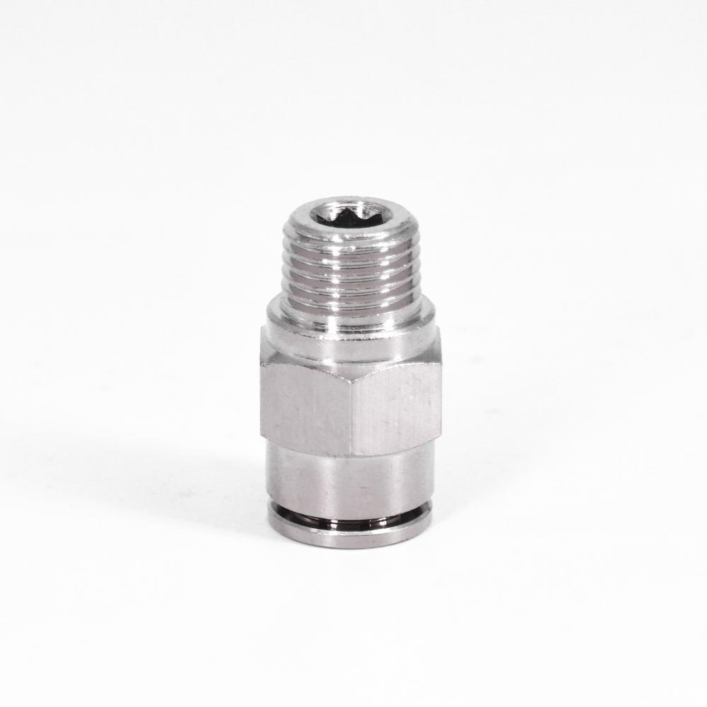 Pneumatik-Steckverbinder M5 1/8" 1/4" 3/8" 1/2" BSPT Außengewinde Vernickeltes Messing Steckverbindung Schnellkupplung Luftanschluss Sanitär