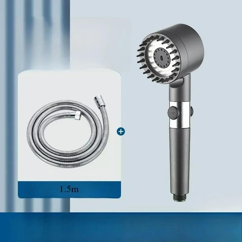 4 Modes Adjustable Showerhead with Massage Brush Filters Water Saving Shower Bathroom Accessories High Pressure Shower Head
