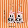 Cross-border New Bow Ghost Earrings Acrylic Halloween Decoration Creative Cartoon Book Ghost Earrings