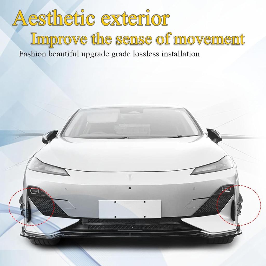 Pack-6 Car Spoiler Canards Kit, Universal Auto Front Bumper Lip Splitter, Body Anti-Collision Diffuser, Exterior Soft Rubber Decorative Stickers