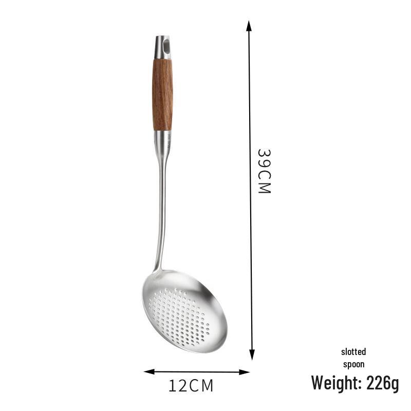 ZISIZ Stainless Steel Kitchen Utensil with Pear Wood Handle