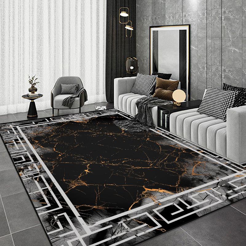 Black Chinese Style Carpets for Living Room Home Abstract Bedroom Decoration Luxury Large Area Rug Sofa Table Non-slip Floor Mat