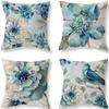 Retro American Plant Floral Print Linen Pillow Case Living Room Sofa Car Pillow Cushion