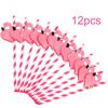 Rosa Papier-Flamingo-Strohhalme Hawaiische Partydekorationen Geburtstag Hochzeit Papier-Trinkhalme Strand Sommer Aloha Partyzubehör