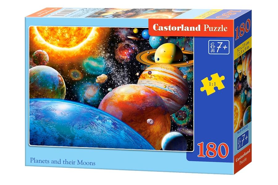 180-piece Puzzle. Planets and Their Moons.