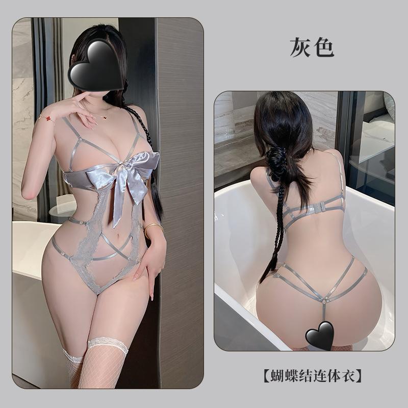 Fan Lei, sexy underwear suspenders, hollowed-out laces, gathering onesies, women's pure desire, hot uniform 848
