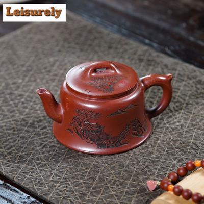 250ml Boutique Yixing Purple Clay Teapots Handmade Admiralty Pot Raw Ore Dragon's Blood Sand Kettle Zisha Tea Set Tableware Gift