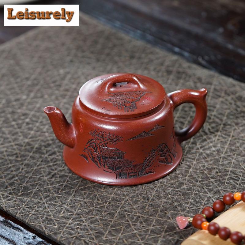 250ml Boutique Yixing Purple Clay Teapots Handmade Admiralty Pot Raw Ore Dragon's Blood Sand Kettle Zisha Tea Set Tableware Gift
