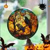 Halloween Stained Window Glass Stickers Colorful Horror Castle Cat Static PVC Glue Free Decorative Film Party Home Decoration