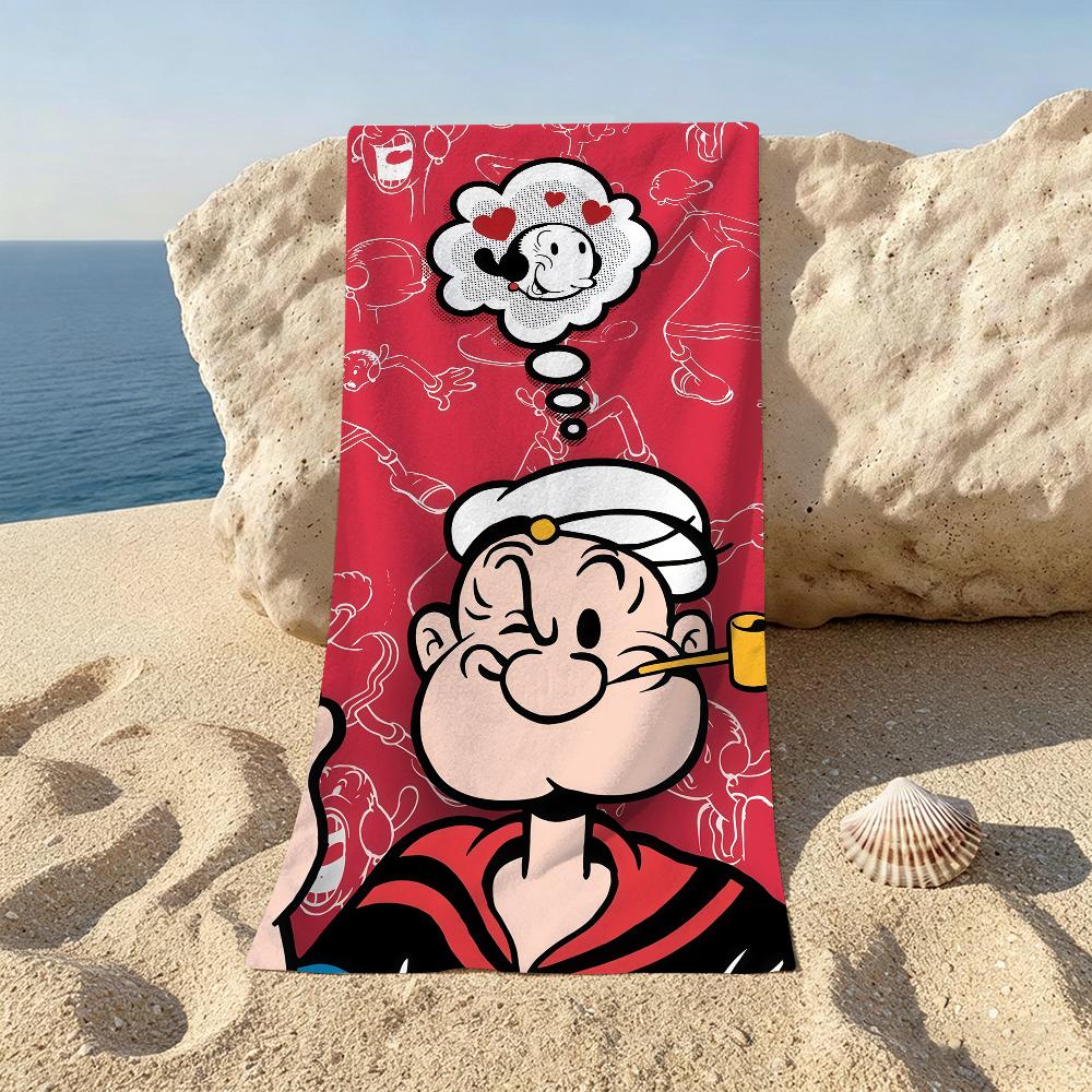 Cartoon Cute P-Popeye Beach Towel For Beaches Yoga Studios Gyms Hot Springs Swimming Pools And Picnics