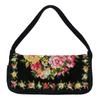 Used Handbag Pile Black Multicolor Floral