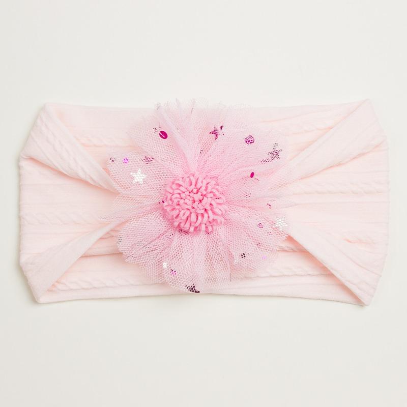 Summer New Girls' Hair Accessories, Baby Candy Color Flower Seamless Wide Headscarf, Baby Nylon Headband