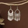 Retro Miao Silver Tassel Earrings: Ethnic Yunnan Long Dangle Women's Jewelry