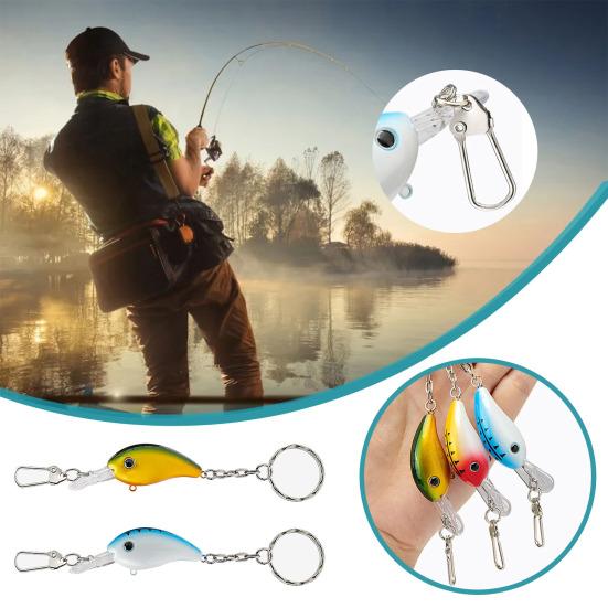 3Pcs 13CM/9G Fishing Lure Keychain Portable Long Tongue Artificial Minnow Bionic Bait Key Ring Fishing Enthusiasts Gift