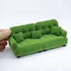 Handmade Mini Couch Dollhouses Single Sofa Set Flocking Loveseat Seater For Realistic Bedroom Scenes