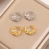 18K Gold Plated French Retro Small Hoop Earrings In Twisted Hong Kong Style - Versatile High-End Metal Design for Women