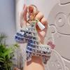 Bag Pendant Keychain with Tassels Backpacks Handbags Sparkling Rhinestones Plaid Pattern Cars Accessories