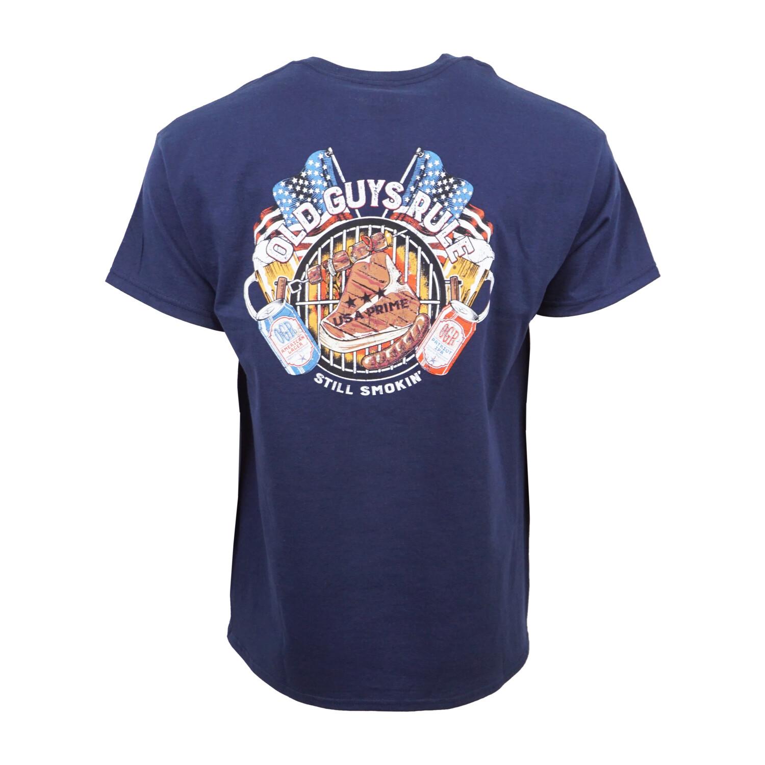 OLD GUYS RULE STILL SMOKING NAVY T SHIRT XXXXL