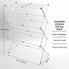 Retractable Foldable Clothes Drying Rack Collapsible Steel Frame Cooling Clothes Rack 3-Layer Anti-Rust Clothes Airer Towel