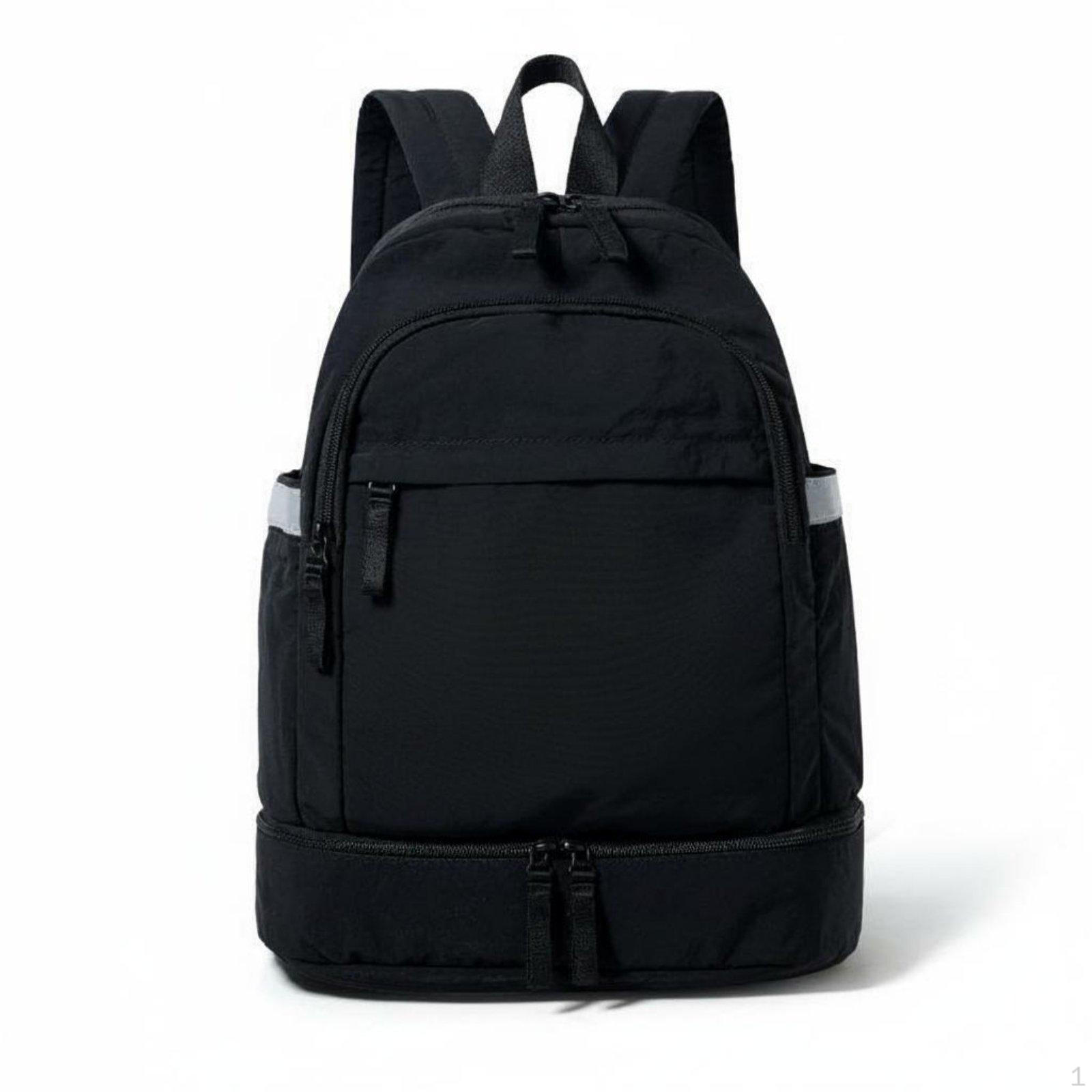 Lightweight Casual Backpack Large Capacity Unisex Travel Rucksack for Students, Black