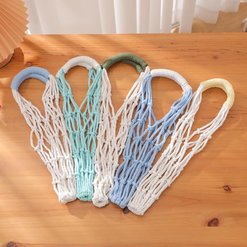 Hand-Woven Bottle Holder Cup Sleeve Handmade Drink Container Sleeve Suitable For Hiking Camping And School