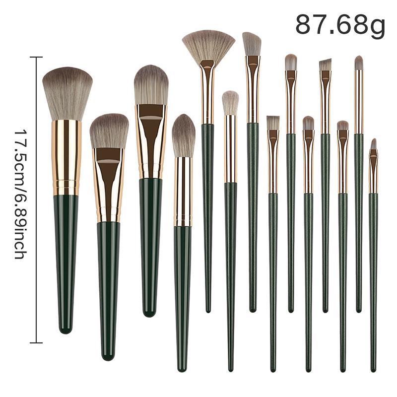 Grenzüberschreitendes 14-teiliges Make-up Pinselset: Puderpinsel, Rougepinsel, Lidschattenpinsel, Concealerpinsel mit anpassbarem Logo.