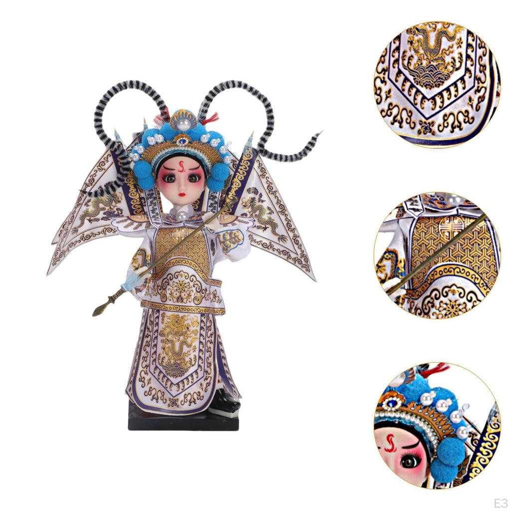 Lalka z opery pekińskiej, ozdoba w stylu chińskim, centralna część rzeźby, dekoracja stołu