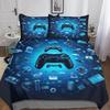 Gamer Duvet Cover Set 2Pcs Bedding Set With Pillowcase, Video Game Gamepad Controller Print Pattern Gaming Quilt Cover With Zip