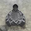 Men's American Deconstructed Hoodie Heavyweight 3D Panel Stitching Exposed Seam Loose Drop Shoulder Pullover