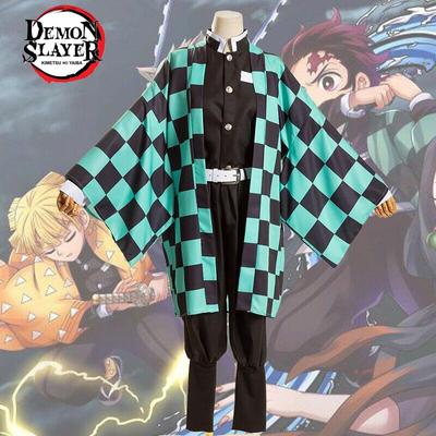Anime-Dämonentöter: Tanjiro Kamado Yaiba Kimono Top Fancy Suit Halloween Cosplay Kostüm