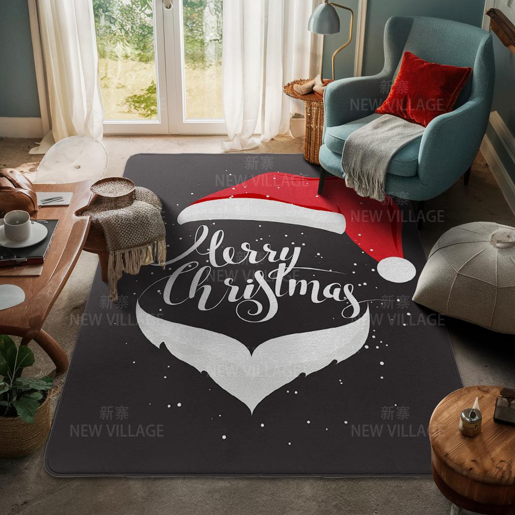 House Entrance Carpet Home Door Mat Living Room Bath Foot Bathroom Non-slip Water Absorption Rugs Bath Merry Christmas Winter