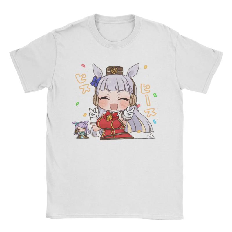 I Paused My Umamusume Career To Be Here Men T Shirt Tees Short Sleeve Round Collar T-Shirts Cotton Plus Size Clothes