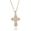 Retro Punk Cross Personality Pendant Necklace: Women's Niche Light Luxury Clavicle Chain Design.