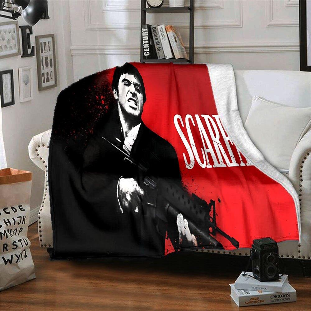 1pc scarface 1983 poster Blanket Soft Warm Throw for Home, Office, Travel All Season Cozy Bedding Gift, Office Cozy Acce