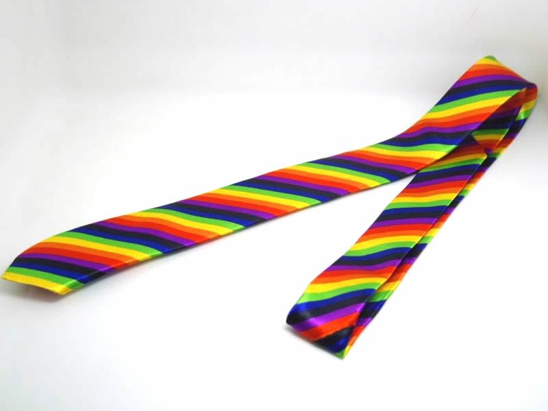 [F NODE] Necktie, Diagonal Stripe, Rainbow, Party, LGBT, 5cm wide