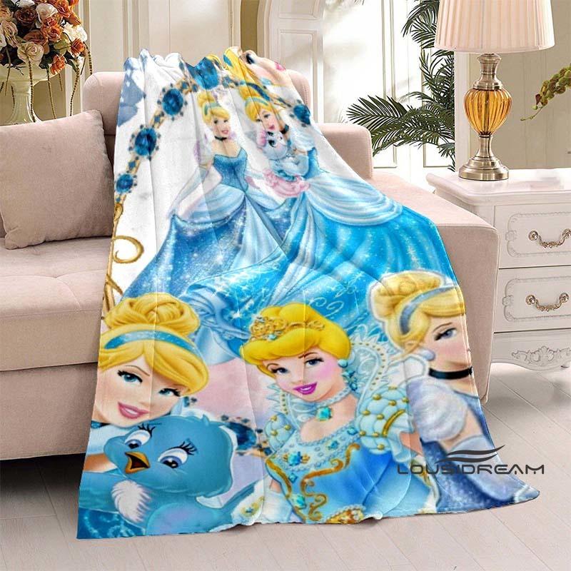 Disney Cinderella Princess Flannel Blanket Fluffy and Comfortable Adult Nap Blanket Soft Bedding Sofa Blanket Party Home Dec