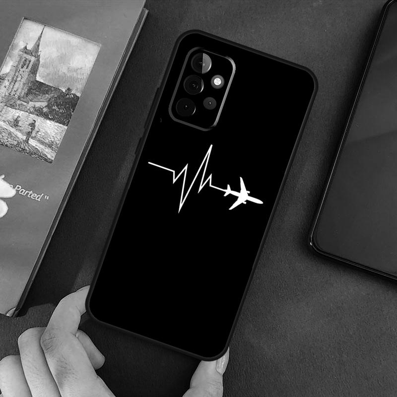 Airplane Aircraft Soft Cover For Samsung Galaxy A54 A53 A73 A13 A71 A51 A14 A52 A32 A12 A22 A52S Back Case