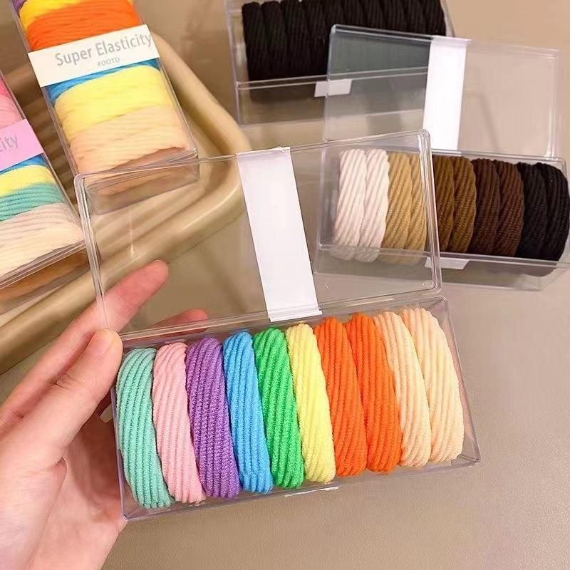 High ponytail hair ring 2026 new seamless rubber band women's tie head high elastic durable hair rope leather cover ponytail hair accessories