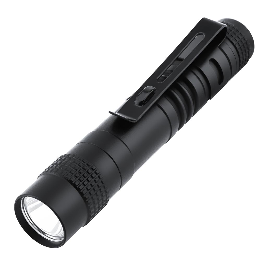 395nm UV Flashlight AAA Battery Powered Mini Blacklight Pocket Clip Black Aluminum Pen Light