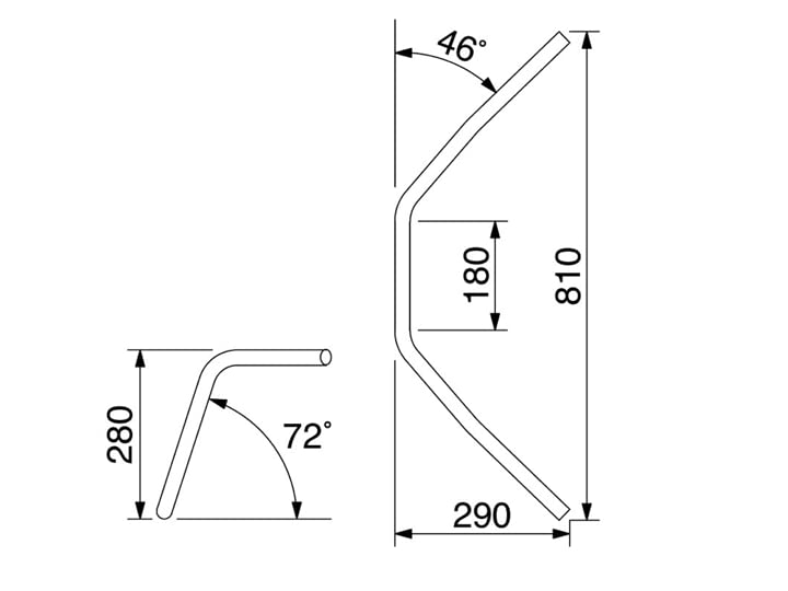 HURRICANE Handlebar P1 inch 300 Ape Hanger Type 2 Chrome Plated HB0170C-01