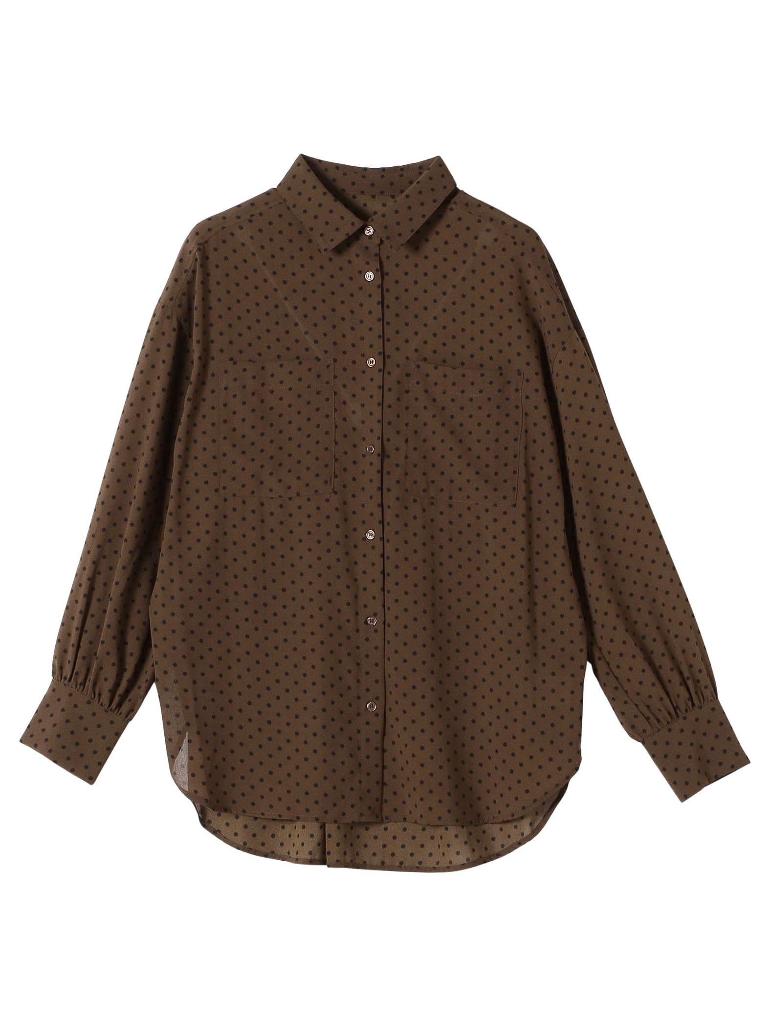 

Ships Colors Sheer Dot Shirt, Hand Washable, 221150036, Brown, One Size