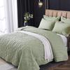 Washed Cotton Quilted Bedspread Set - 3-Piece Washable Coverlet Set, Breathable and Versatile