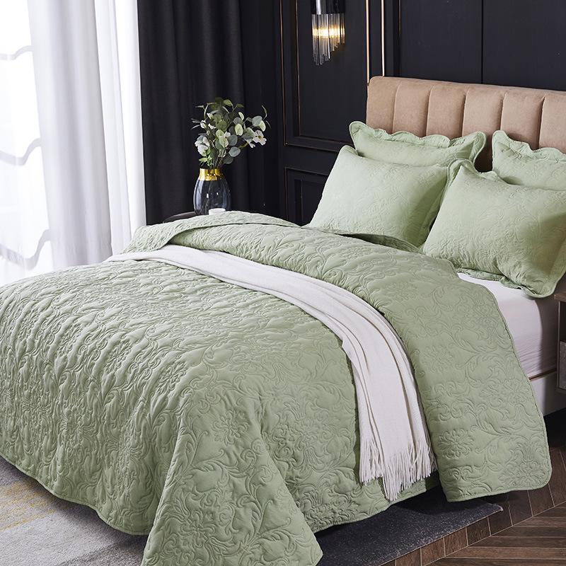 Washed Cotton Quilted Bedspread Set - 3-Piece Washable Coverlet Set, Breathable and Versatile