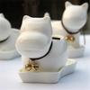 White Porcelain Animal Flowerpots with Trays– Elegant Succulent & Green Plant Pots for Home & Office