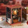 New Snow Globe DIY Miniature Book Nook - 3D Puzzle House Architecture Model Kit, Christmas & Black Friday Bookend Craft Gift