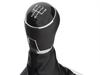 VW Passat B6 06-11 Pomo de Palanca de Cambios Negro + Fuelle de Cuero con Marco Cromado, 5 Velocidades