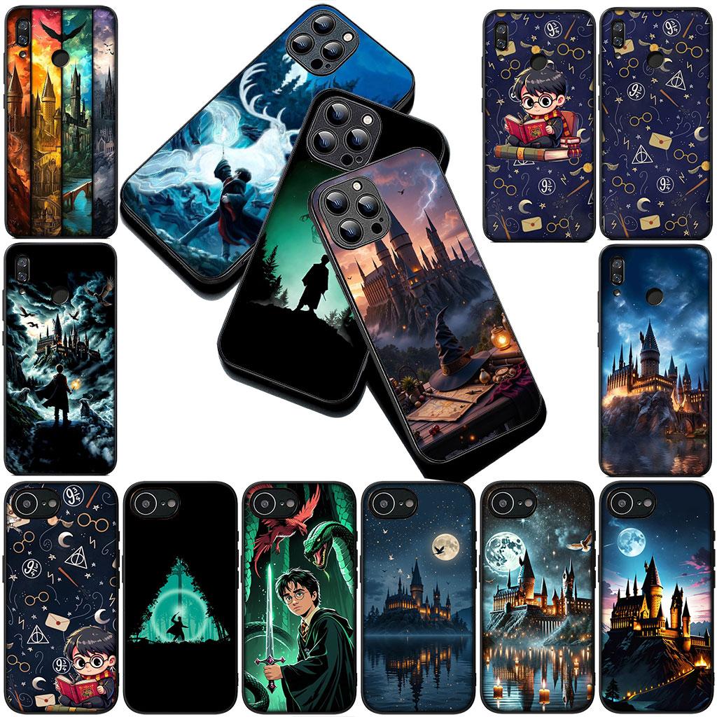Castle Harries Wand Potters Owl Phone Cover Case for Samsung Galaxy S22 S21 S20 FE Ultra Plus A07 A17 A15 A16 A25 A57 A37 Casing