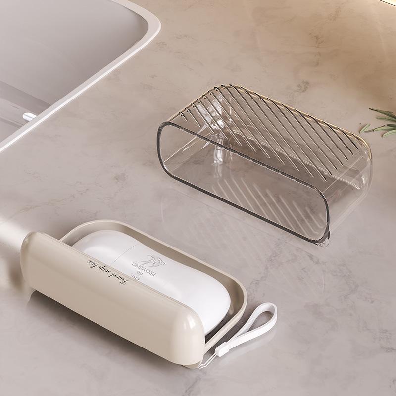 Portable Sealed Travel Soap Dish with Draining Lid