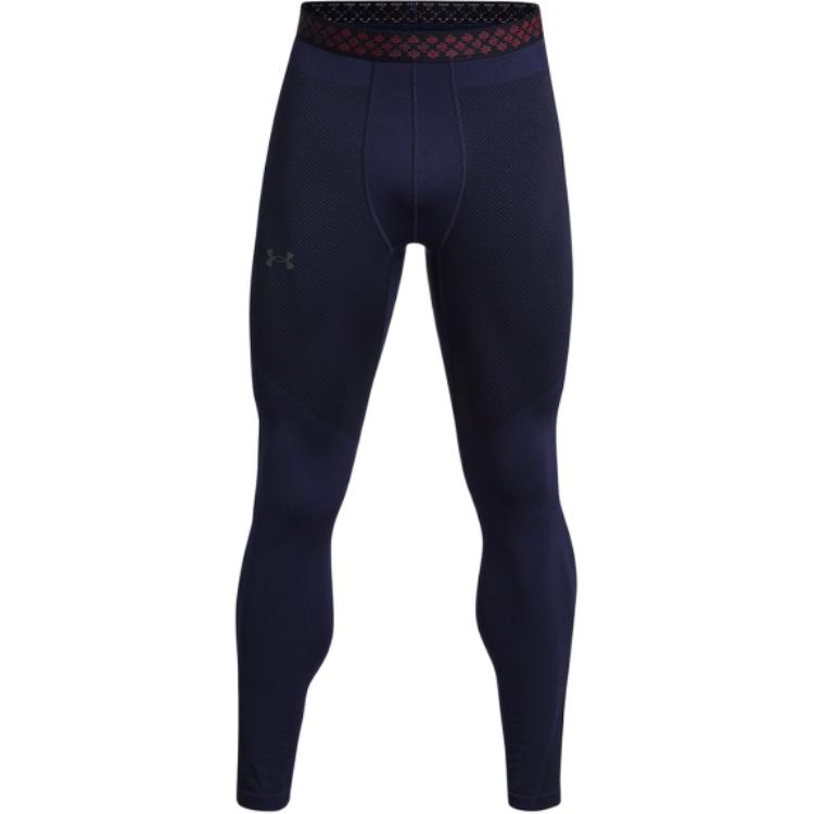 Under Armour Rush ColdGear Seamless Solid High Waist Three-Quarter Tights Men Tights Dark-Blue 1379284-410